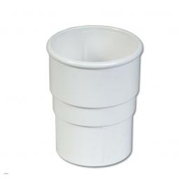 kalsi white round downpipe straight connector socket