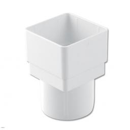 kalsi white square downpipe square to round straight connector socket