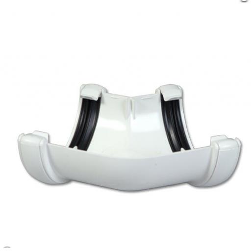 White Round Gutter 135 Degree Angle