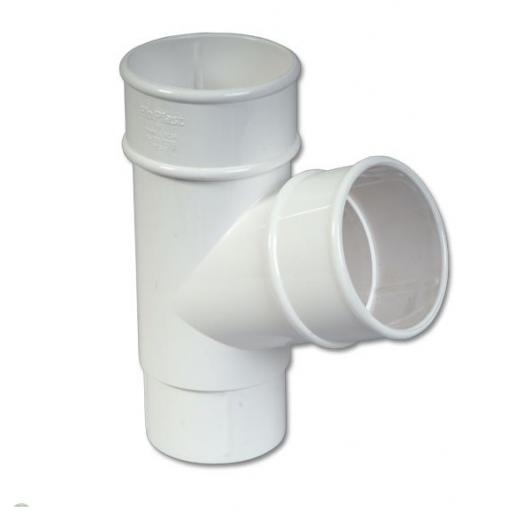 White Round Down Pipe 112 Degree Branch