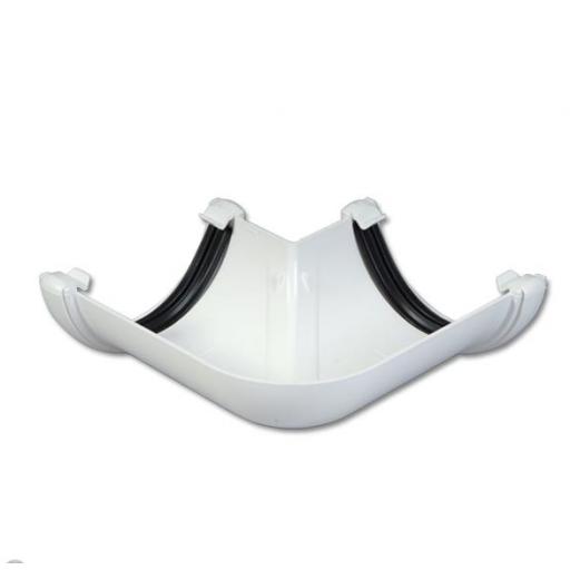 White Round Gutter 90 Degree Angle