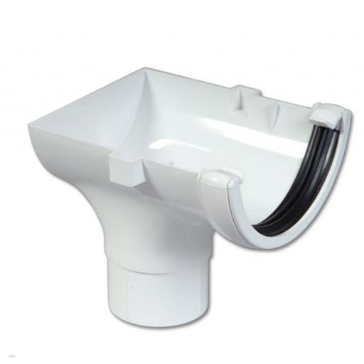 White Round Gutter Stop End Outlet