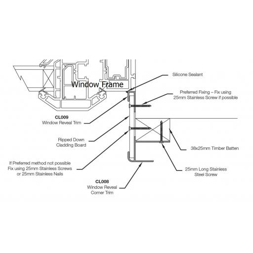 coastline cladding profile installed component technical drawing