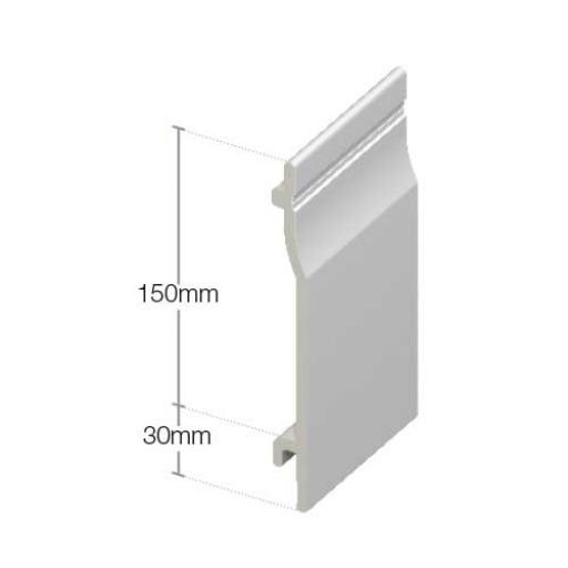 150mm white upvc shiplap cladding dimension image