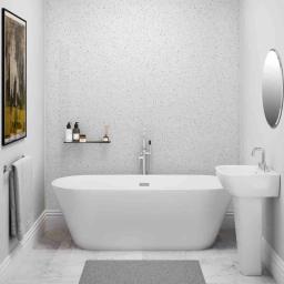 white sparkle bathroom panel