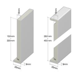 white replacement fascia board dimensions