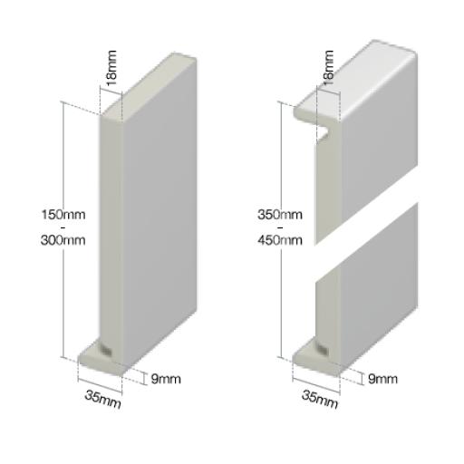 white replacement fascia board dimensions