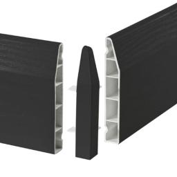 100mm anthracite upvc skirting board external corner chamfered 