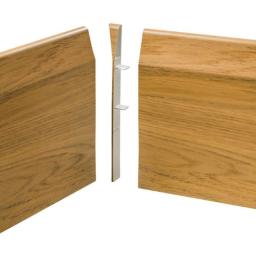 100mm english oak upvc skirting board internal corner chamfered situe