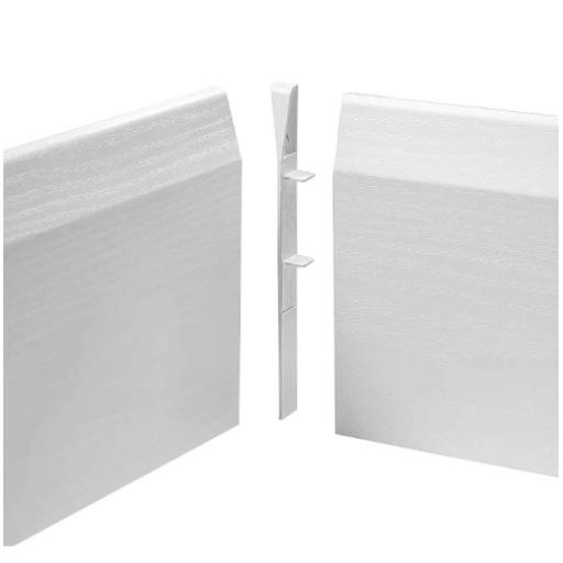 100mm White UPVC Skirting Internal Corner - Chamfered (4 Pack)