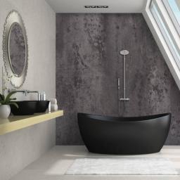 retro metallic bathroom and shower panels