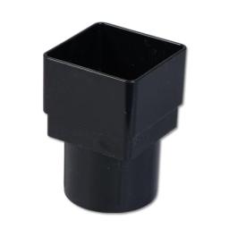 floplast black square to round downpipe connector