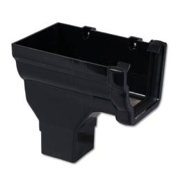 floplast black ogee left hand gutter stop end outlet