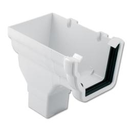 floplast white ogee left hand stop end outlet