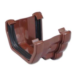 floplast brown right hand ogee to square gutter adaptor connector
