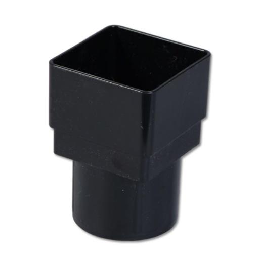 FloPlast Black Square to Round Downpipe Adaptor