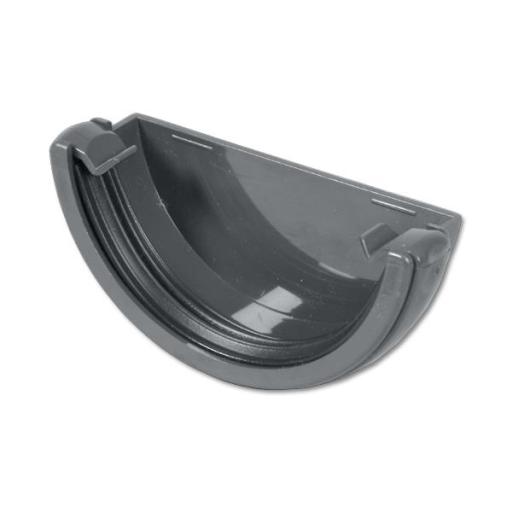 FloPlast Grey Half Round Gutter Stop Ends