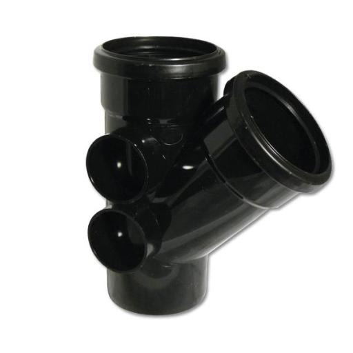 FloPlast Black 135° Soil Pipe Double Socket Branch