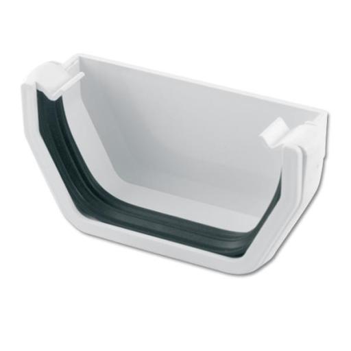 floplast white square gutter external stop end