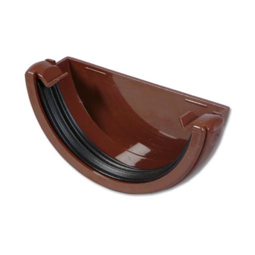 FloPlast Brown Half Round Gutter Stop Ends