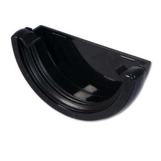 FloPlast Black Half Round Gutter Stop Ends