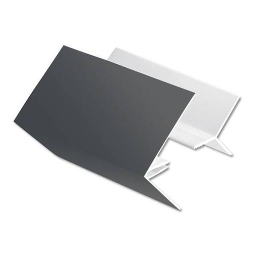 Plain Grey Smooth 2 Part Corner Cladding Trim - 5m RAL 7016