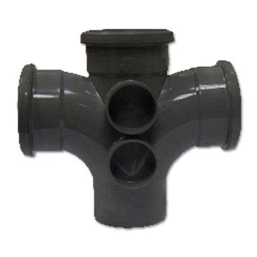 FloPlast Black Soil Pipe Triple Socket 92.5° Double Branch