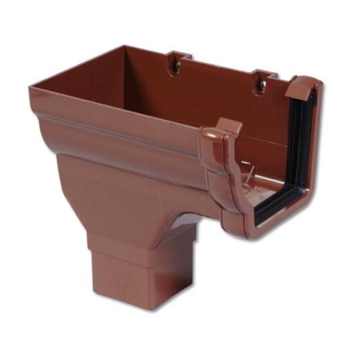 floplast brown ogee gutter left hand stop end outlet