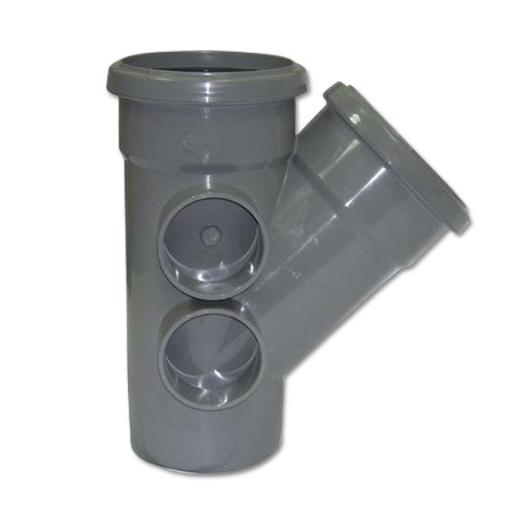 FloPlast Grey Soil Pipe Double Socket 135° Branch