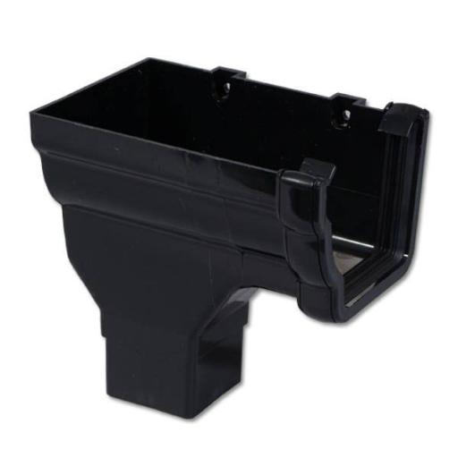 floplast black ogee left hand gutter stop end outlet
