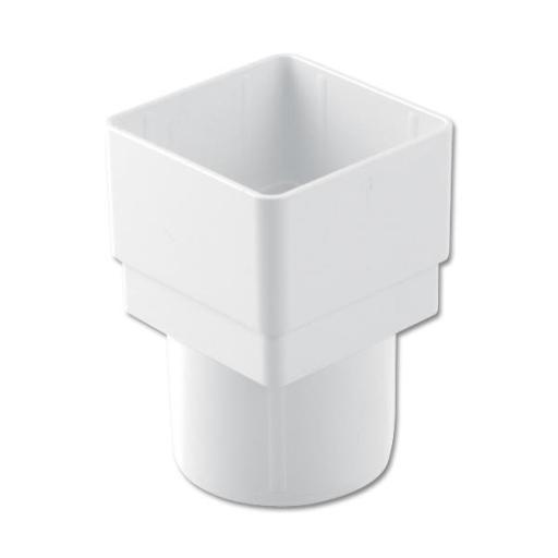 FloPlast White Square to Round Downpipe Adaptor