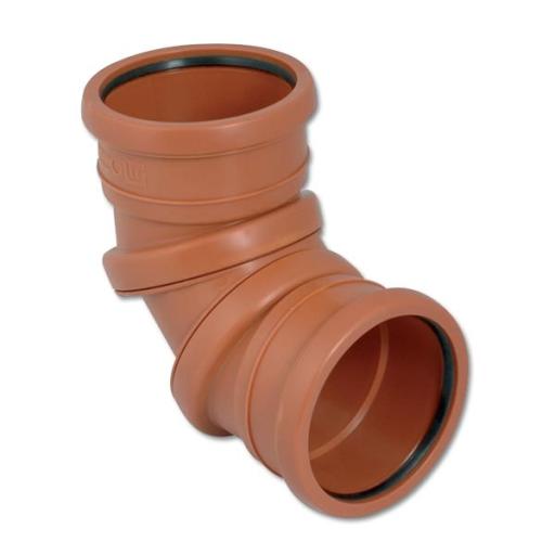 FloPlast Underground 0-90° Double Socket Adjustable Bend