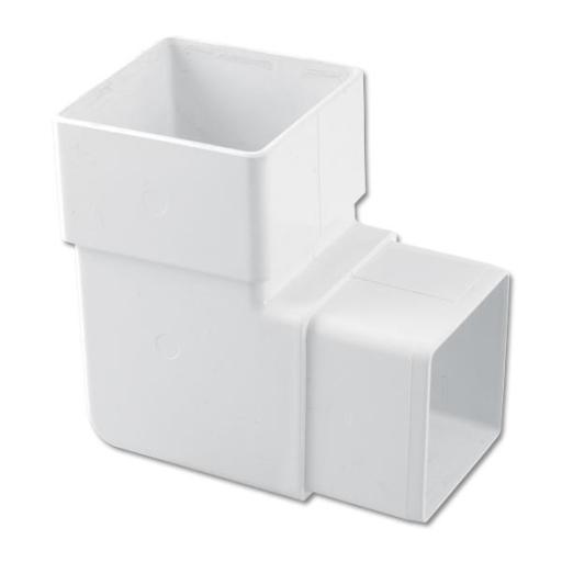 floplast white square 92.5 degree downpipe bend