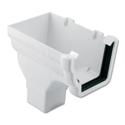 floplast white ogee left hand stop end outlet