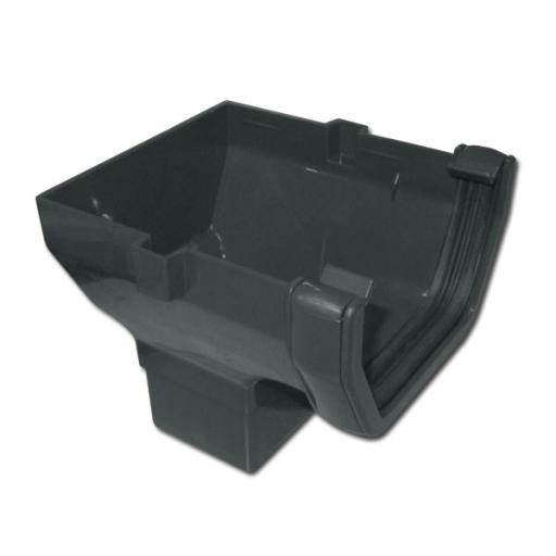 floplast anthracite square stop end outlet