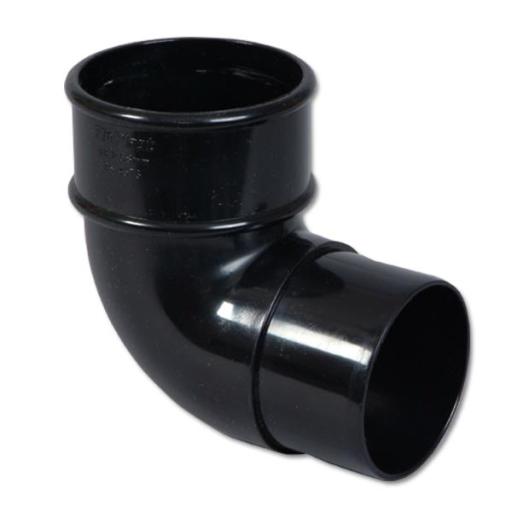 floplast black round 92.5° downpipe bend