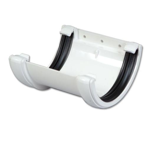 FloPlast White Half Round Gutter Union