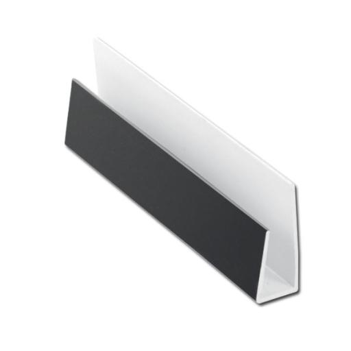 Dark Grey Smooth Soffit J Trim - 5m RAL 7016