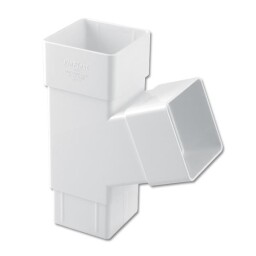 Lot De 2 Coudes Décalés Floplast 112.5° Pour Tuyau De Descente Carré 65 Mm - Blanc