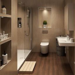 travertino bathroom and shower panel