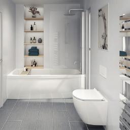 white gloss bathroom and shower wall panel