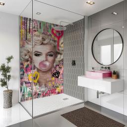 marilyn bubblegum splashbax walk in shower panel