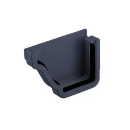 kalsi anthracite grey ogee gutter left hand external stop end