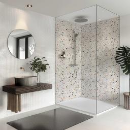 terrazzo pastel splashbax bathroom panel