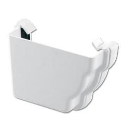 floplast white ogee gutter left hand external stop end