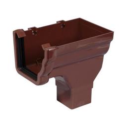 floplast brown ogee gutter right hand stop end outlet