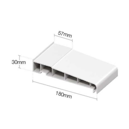 white upvc window cill 180mm dimensions