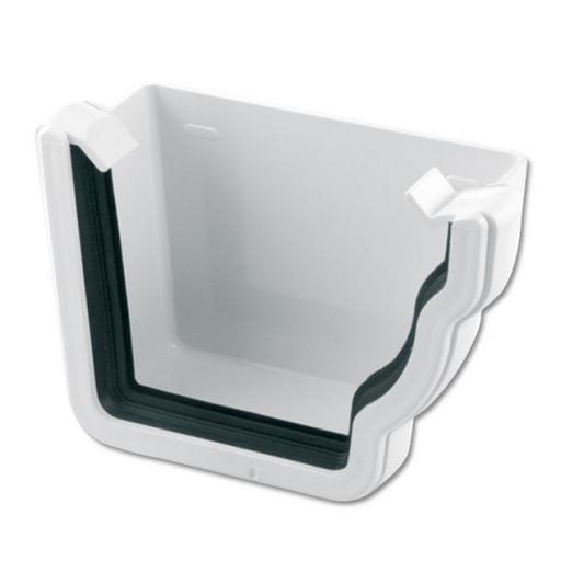 floplast white ogee gutter right hand external stop end