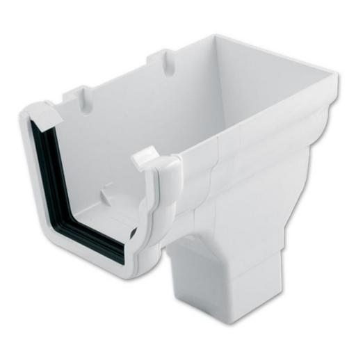 floplast white ogee right hand stop end outlet