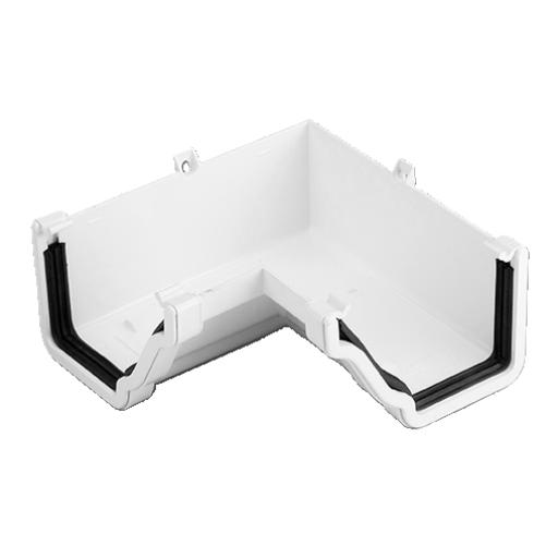 White Ogee Gutter Internal 90° Angle